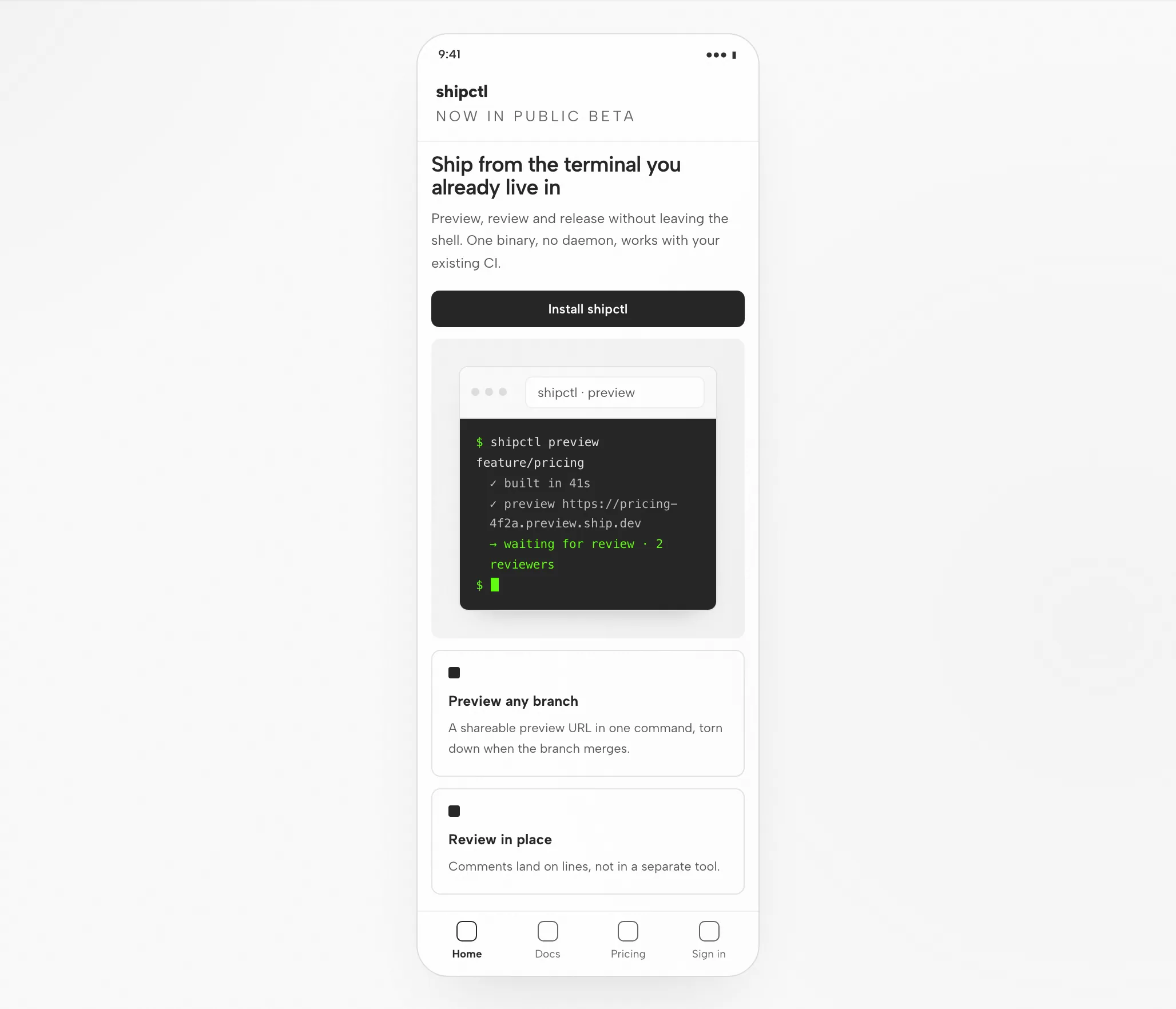 Copilot Artifact: Launch Page at 1440px and 390px — Mobile