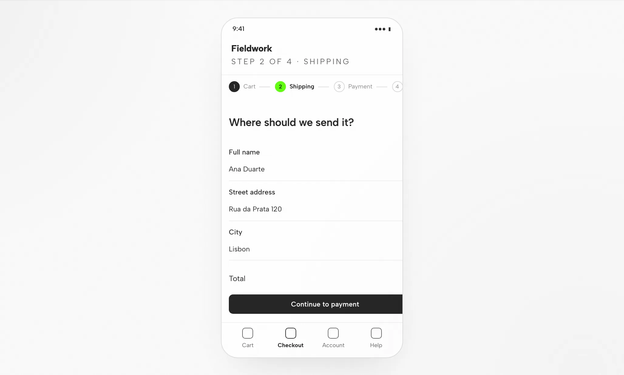 Kiro Artifact: Checkout Flow at 1440px and 390px — Mobile