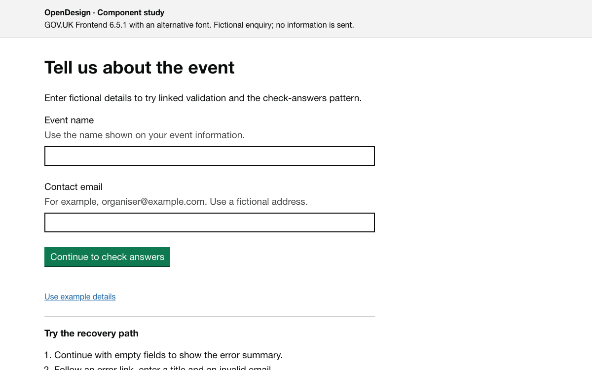 GOV.UK Design System interface study