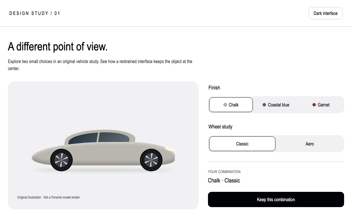 Porsche Design System interface study