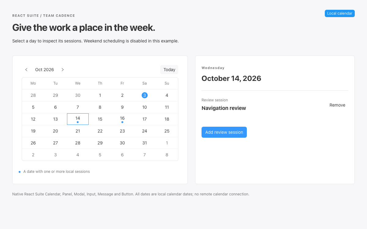 React Suite interface study