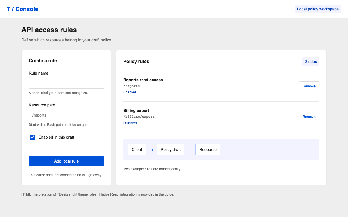 TDesign interface study