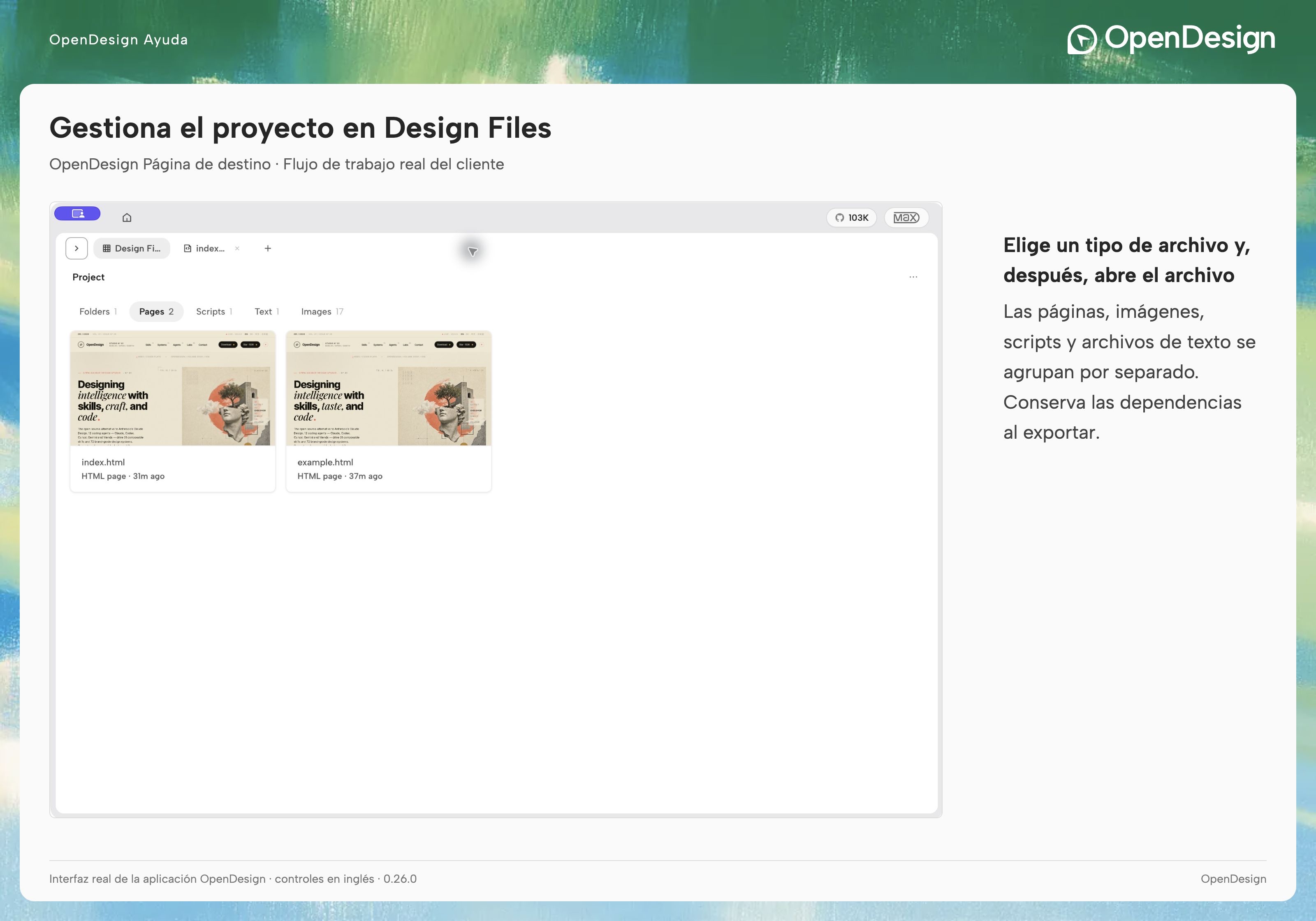 Elige una categoría en Design Files (Archivos de diseño) y, después, abre el archivo que quieres cambiar.
