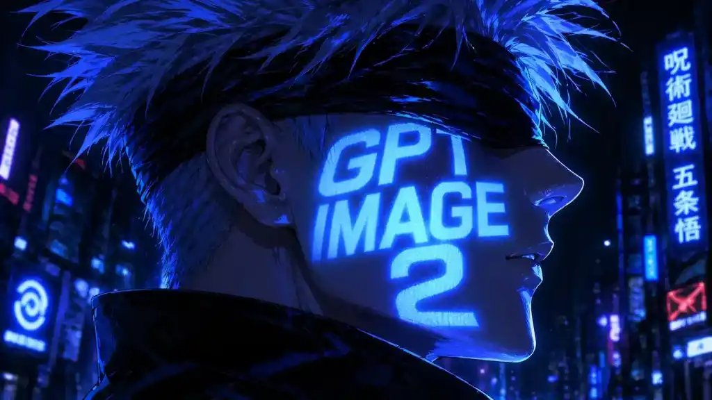 Profile / Avatar - Cyberpunk Anime Portrait with Neon Face Text preview