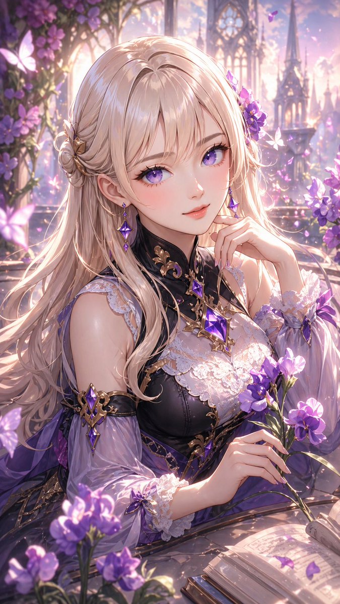 Profile / Avatar - Elegant Fantasy Girl in Violet Garden preview