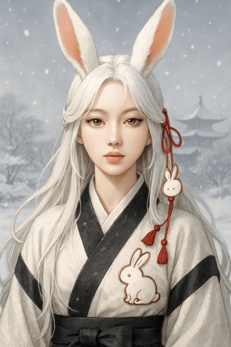 Profile / Avatar - Snowy Rabbit Spirit Portrait preview