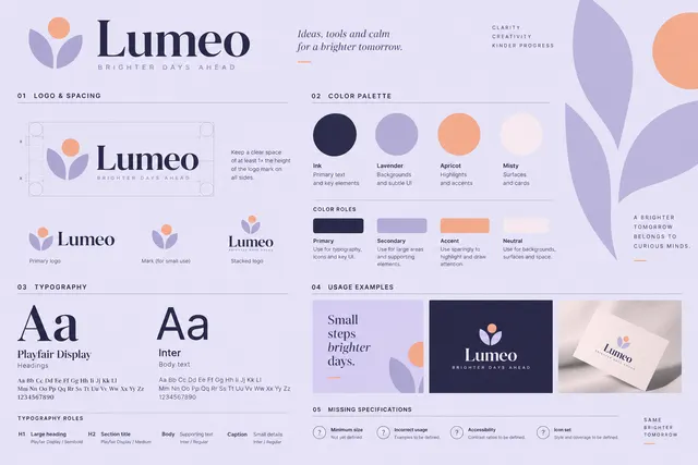 AI-generated visual concept for brand guidelines sheet