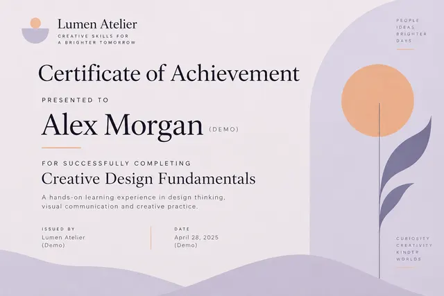 AI-generated visual concept for certificate layout