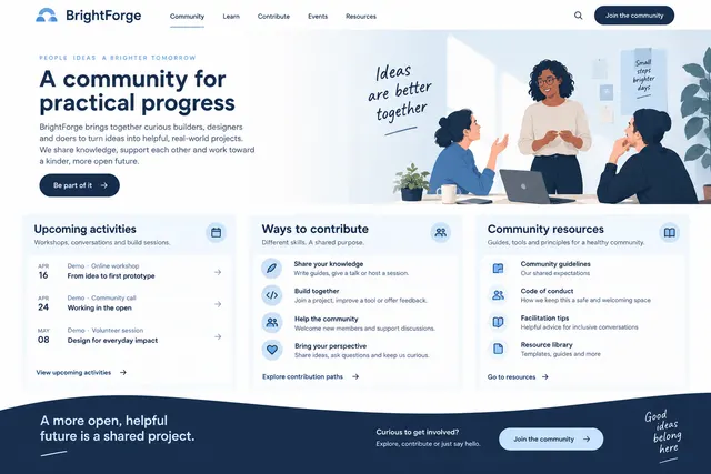 AI-generated visual concept for community homepage