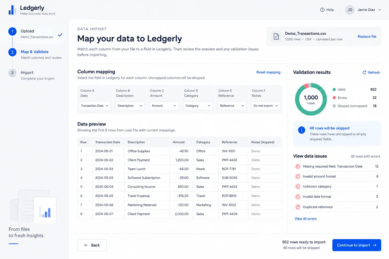 AI-generated visual concept for data import mapping