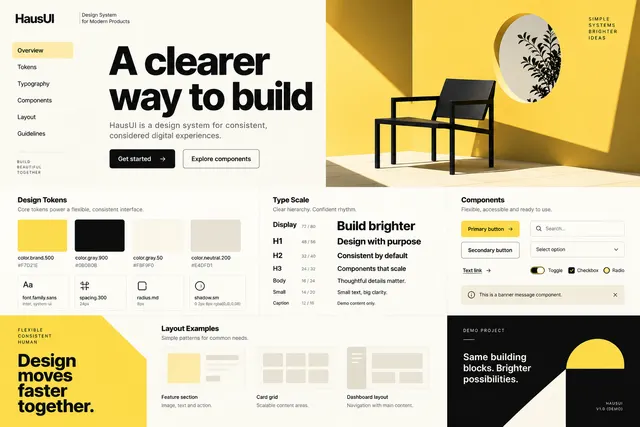 AI-generated visual concept for design system showcase