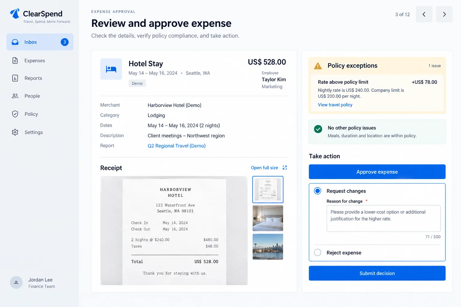 AI-generated visual concept for expense approval interface