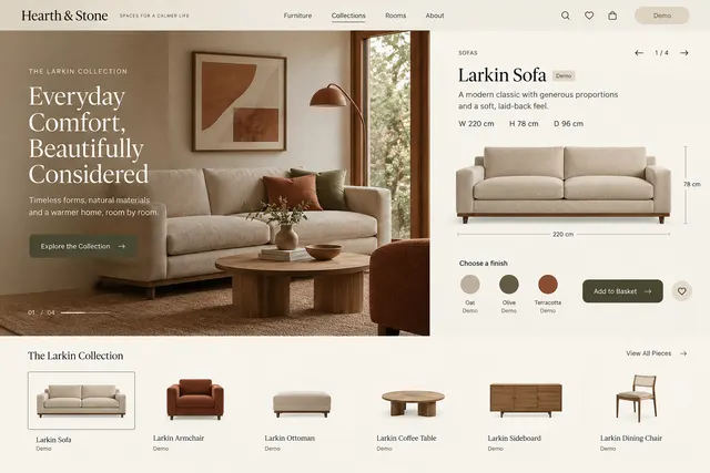 AI-generated visual concept for furniture collection page