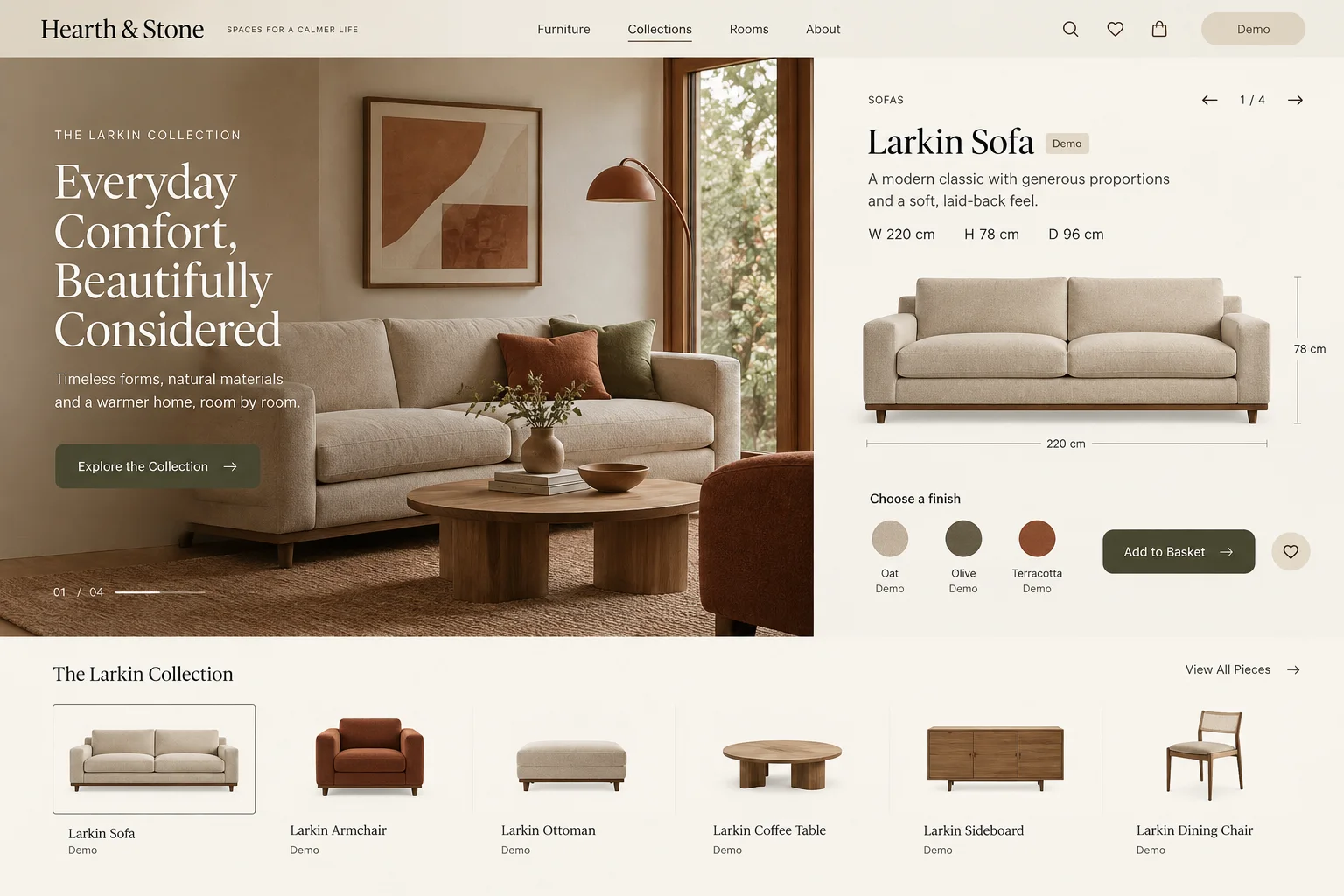 AI-generated visual concept for furniture collection page