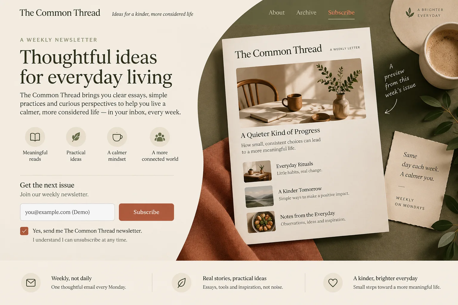 AI-generated visual concept for newsletter signup page
