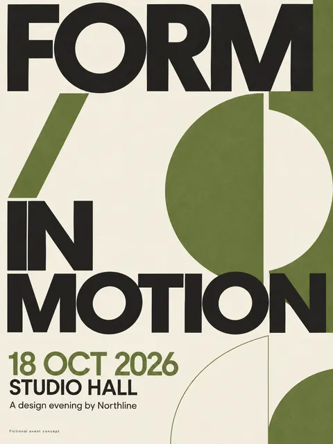 AI-generated visual concept for typographic event poster