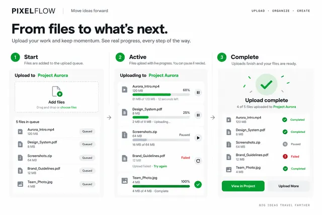 AI-generated visual concept for upload progress motion