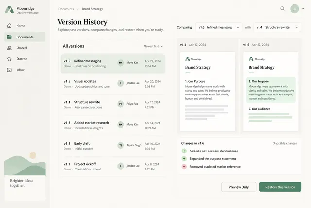 AI-generated visual concept for version history interface