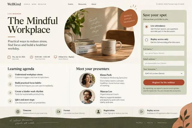 AI-generated visual concept for webinar registration page