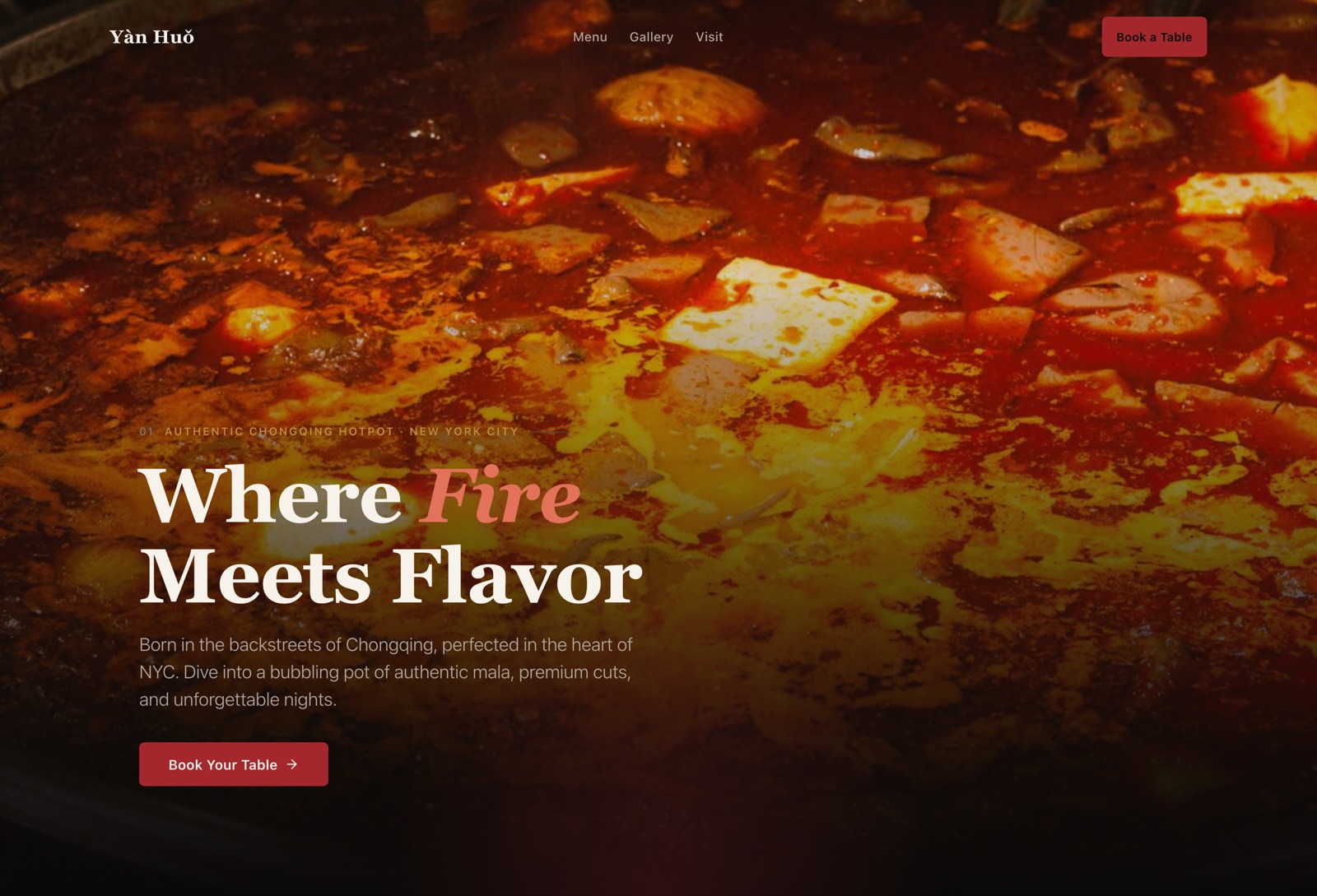 Yàn Huǒ hotpot restaurant website introduction